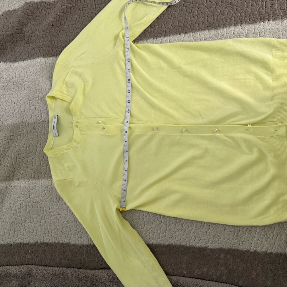Zara Lemon Button-Up Cardigan Medium - Picture 7 of 10